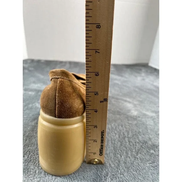 Steve Madden Louise Platform Loafers Shoes Womens 8 Beige Suede Chunky Heels - Picture 7 of 10